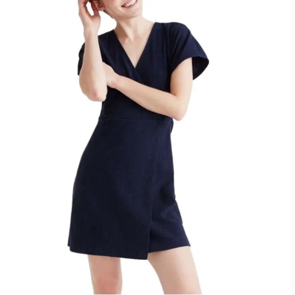 Madewell Faux Wrap Navy Dress